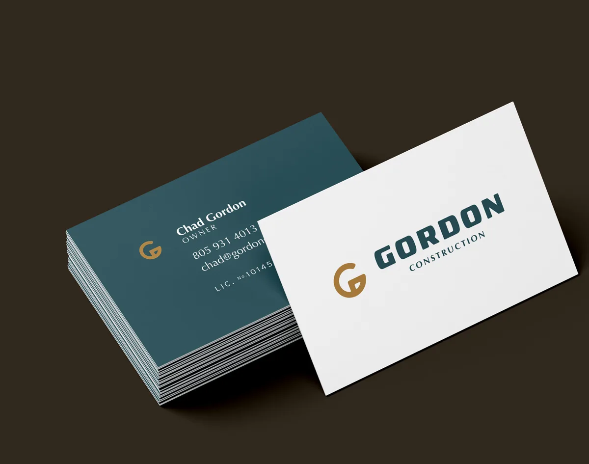 Gordon Construction business card system