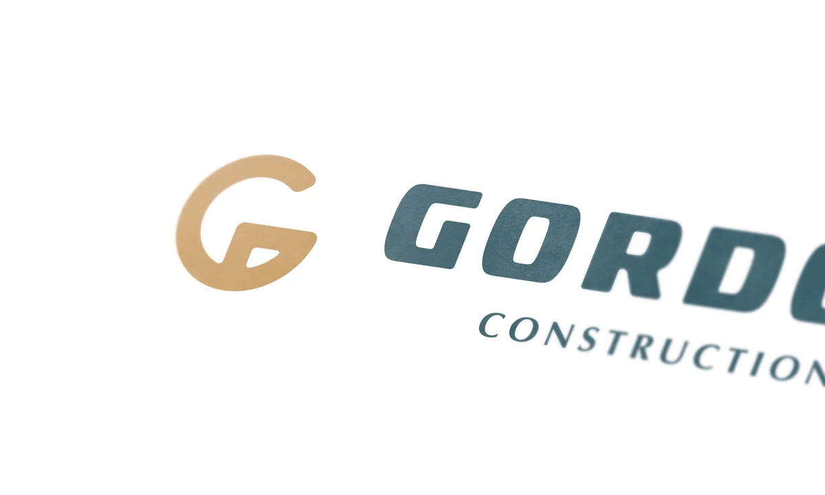 Gordon Construction logo detail on branded material