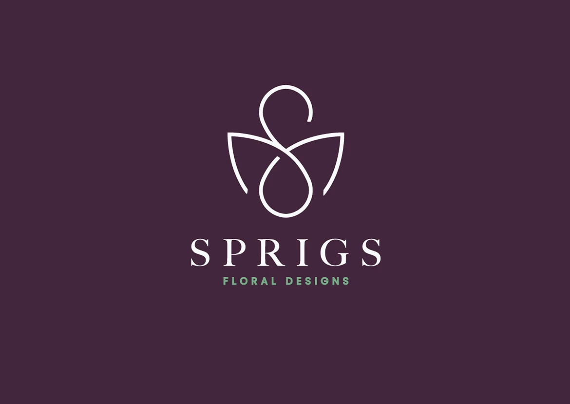 Sprigs logo against purple