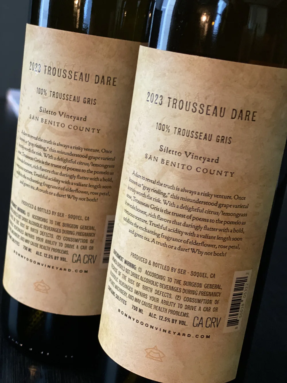 Trousseau Dare Wine Label